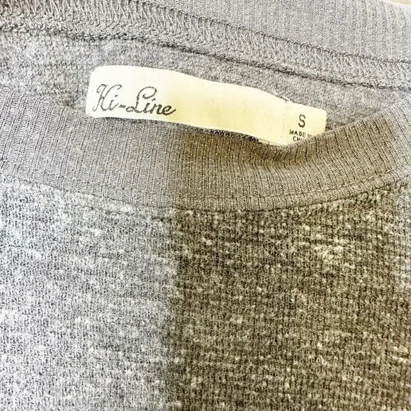 MADEWELL Hi-Line Size Small Gray Space Dye Cropped Length Long Sleeve Tee - Picture 4 of 7